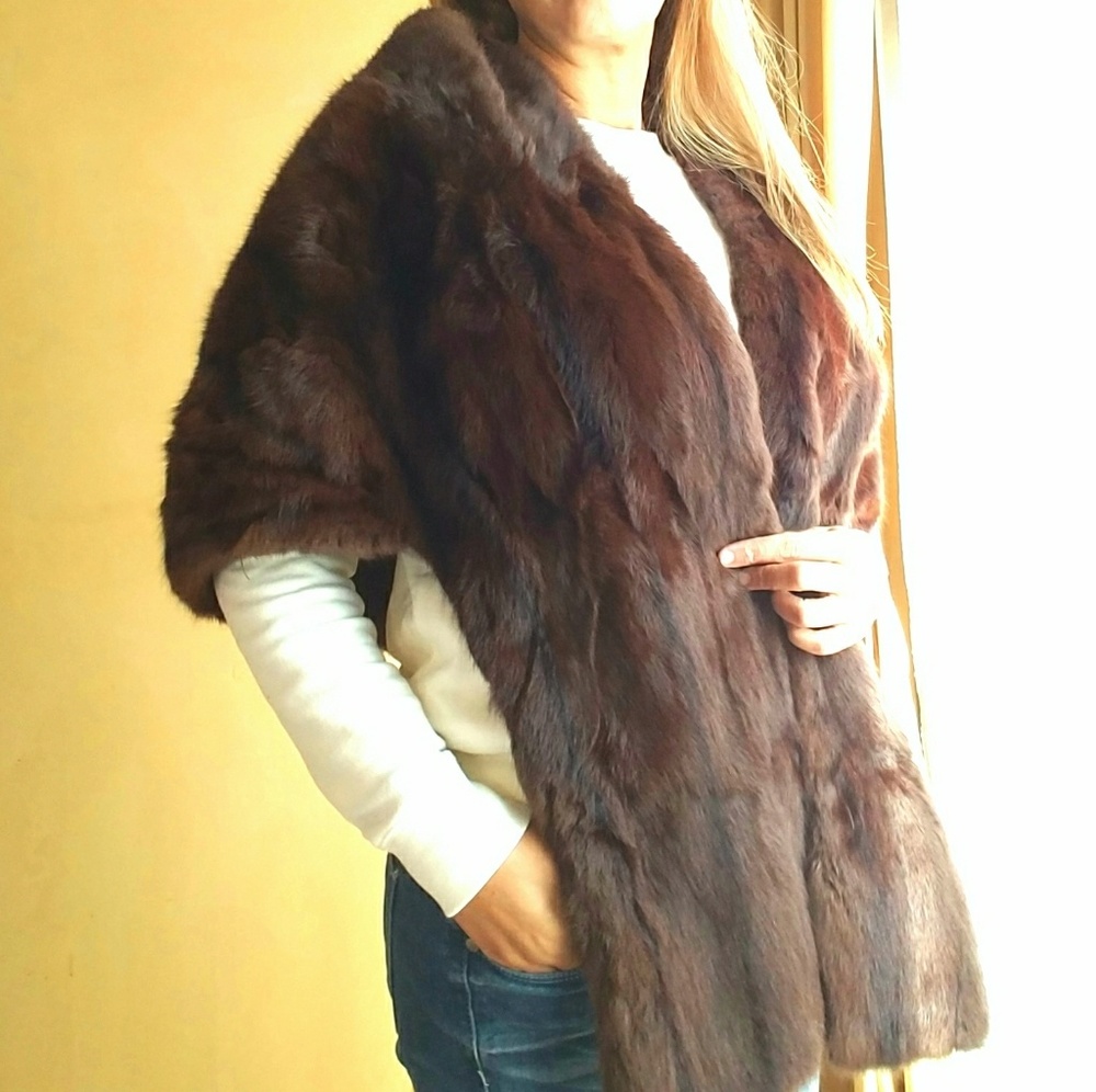 VINTAGE Mink Stole-100% real fur - Picture 1 of 7